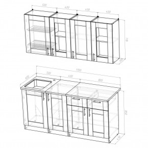 Кухня Симона Демо 1700 (Венга/Дуб Сонома) в Салехарде - salekhard.ok-mebel.com | фото 2