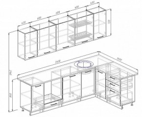 Кухонный гарнитур угловой Графика 2600х1600 (Стол. 38мм) в Салехарде - salekhard.ok-mebel.com | фото 2