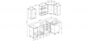 Кухонный гарнитур угловой Капри 2200х1000 (Стол. 38мм) в Салехарде - salekhard.ok-mebel.com | фото 2