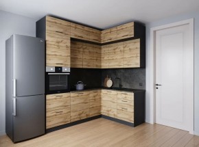 Кухонный гарнитур угловой Крафт 2200*1700 (Стол. 26мм) в Салехарде - salekhard.ok-mebel.com | фото