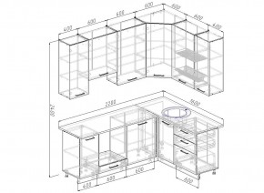 Кухонный гарнитур угловой Пайн 2200х1600 (Стол. 38мм) в Салехарде - salekhard.ok-mebel.com | фото 2