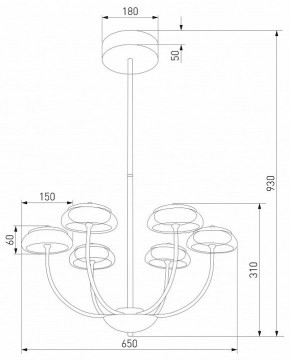 Люстра на штанге Eurosvet Fungo 50388 LED черный в Салехарде - salekhard.ok-mebel.com | фото 4