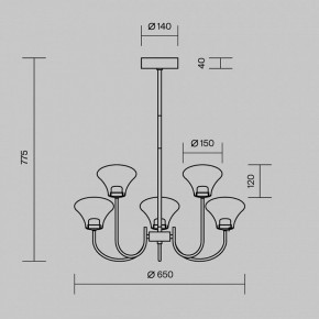 Люстра на штанге Maytoni Dynasty MOD402PL-L20BS3K в Салехарде - salekhard.ok-mebel.com | фото 6