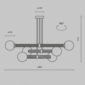 Люстра на штанге Maytoni Teatro MOD287PL-06BS в Салехарде - salekhard.ok-mebel.com | фото 3