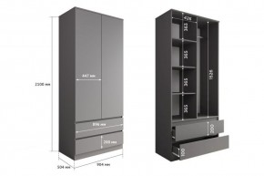 МОРИ МШ 900.2 Шкаф (графит) в Салехарде - salekhard.ok-mebel.com | фото 2