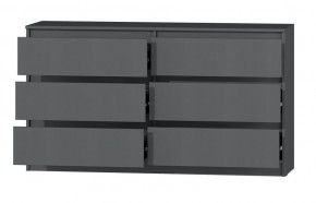 МС "Хилтон" Комод №5 1400 (6 ящ.) графит в Салехарде - salekhard.ok-mebel.com | фото 3