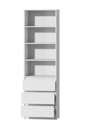 МС "Хилтон" Стеллаж (Белый текстурный) в Салехарде - salekhard.ok-mebel.com | фото 2