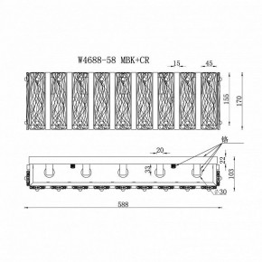 Накладной светильник iLamp Panorama W4688-58 MBK+CR в Салехарде - salekhard.ok-mebel.com | фото 2