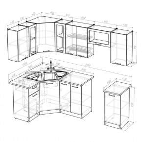 ОЛЬГА Кухонный гарнитур Оптима 1 (1300*2500 мм) в Салехарде - salekhard.ok-mebel.com | фото 2