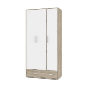 ОЛИВИЯ О32 Шкаф 3-х дверный (дуб серый/белый) в Салехарде - salekhard.ok-mebel.com | фото