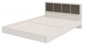 Парус Кровать 1600 на щитах (Белый/Графит) в изголовье 5 декор. квадрата в Салехарде - salekhard.ok-mebel.com | фото