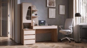 ПИФАГОР Стол компьютерный (дуб вотан/кашемир) в Салехарде - salekhard.ok-mebel.com | фото