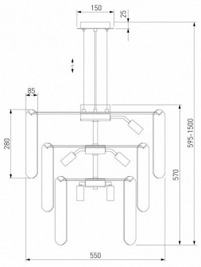 Подвесная люстра Eurosvet Claire 60171 золото в Салехарде - salekhard.ok-mebel.com | фото 5