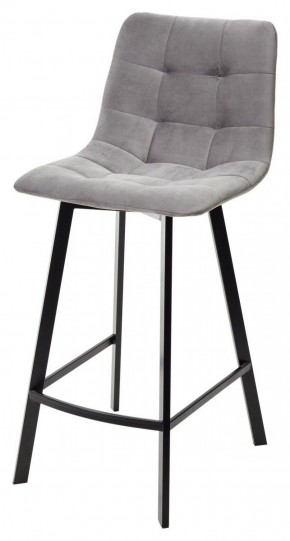 Полубарный стул CHILLI-QB SQUARE светло-серый #26, велюр / черный каркас (H=66cm) М-City в Салехарде - salekhard.ok-mebel.com | фото