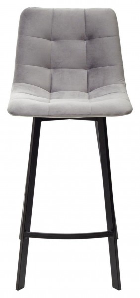 Полубарный стул CHILLI-QB SQUARE светло-серый #26, велюр / черный каркас (H=66cm) М-City в Салехарде - salekhard.ok-mebel.com | фото 3