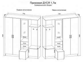 Прихожая Дуся 1.7 УНИ (Дуб Бунратти/Белый Бриллиант) в Салехарде - salekhard.ok-mebel.com | фото 2