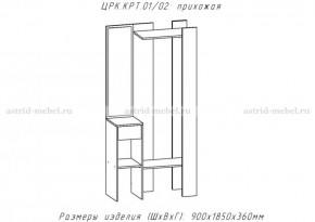 КРИТ-1 Прихожая (Делано светлый) в Салехарде - salekhard.ok-mebel.com | фото 2