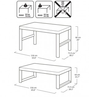 Раскладной стол Лион с регулируемой высотой столешницы (Lyon rattan table) графит (h400/650) в Салехарде - salekhard.ok-mebel.com | фото 3