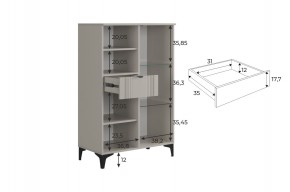 РИЧ Комод 2 со стеклом в Салехарде - salekhard.ok-mebel.com | фото 3