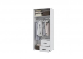 Шкаф 2-х створчатый с ящиками VICTOR (Белый-Бетон) в Салехарде - salekhard.ok-mebel.com | фото 2