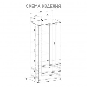 Шкаф 2-х створчатый Симпл ШК-03 (графит) в Салехарде - salekhard.ok-mebel.com | фото 4