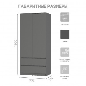 Шкаф 2-х створчатый Симпл ШК-03 (графит) в Салехарде - salekhard.ok-mebel.com | фото 6