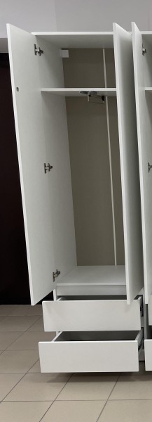 Шкаф 2-ств. с 2 ящиками и вешалкой "Бьянко" в Салехарде - salekhard.ok-mebel.com | фото 2