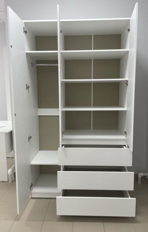 Шкаф 3-ств. с 3 ящиками "Бьянко" в Салехарде - salekhard.ok-mebel.com | фото 2