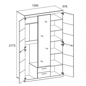 Шкаф 3D2S Z OSKAR , цвет дуб Санремо в Салехарде - salekhard.ok-mebel.com | фото