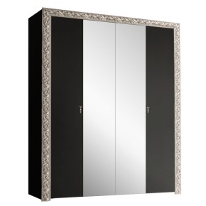Шкаф 4-х дв. (с зеркалами)  Premium черная/серебро (ТФШ1/4(П) в Салехарде - salekhard.ok-mebel.com | фото