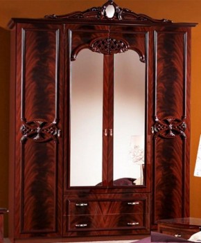 Шкаф 4-х дверный с зеркалами (03.144) Ольга (могано) в Салехарде - salekhard.ok-mebel.com | фото