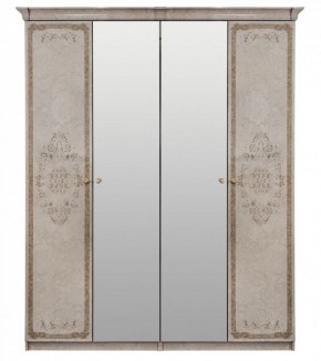 Шкаф 4-х створчатый (1+2+1) с Зеркалом "Патрисия" (крем) в Салехарде - salekhard.ok-mebel.com | фото