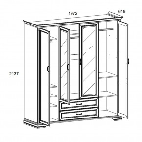 Шкаф 4D2S Z , MONAKO, цвет Сосна винтаж в Салехарде - salekhard.ok-mebel.com | фото