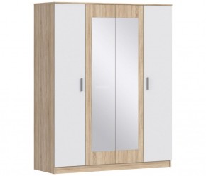 Шкаф 4х дверный с зеркалами Уют СБ-2750/1 (Дуб Сонома/Белый) в Салехарде - salekhard.ok-mebel.com | фото 1