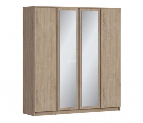 Шкаф 4х дверный с зеркалами Веста СБ-3082 (Дуб Сонома) в Салехарде - salekhard.ok-mebel.com | фото