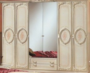 Шкаф 6-и дверный с зеркалами (01.146) Роза (беж) в Салехарде - salekhard.ok-mebel.com | фото