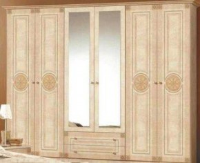 Шкаф 6-и дверный с зеркалами (02.146) Рома (беж) в Салехарде - salekhard.ok-mebel.com | фото