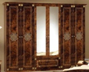 Шкаф 6-и дверный с зеркалами (02.146) Рома (орех) в Салехарде - salekhard.ok-mebel.com | фото