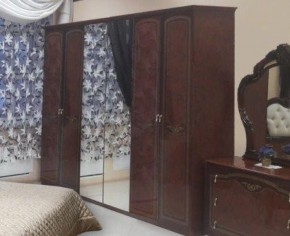 Шкаф 6-ти дверный с зеркалами (08.246) Ирина (орех) в Салехарде - salekhard.ok-mebel.com | фото