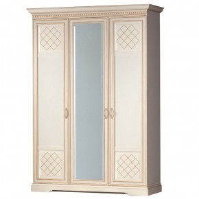 Шкаф для одежды 3-дверный №800 Парма кремовый белый в Салехарде - salekhard.ok-mebel.com | фото