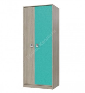 Шкаф для одежды Сити (Арт. 6-9411) Дуб Сонома/Аква в Салехарде - salekhard.ok-mebel.com | фото