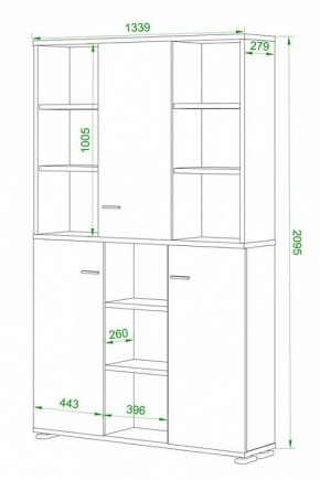 Шкаф книжный Домино нельсон ПУ-40-3 в Салехарде - salekhard.ok-mebel.com | фото 2