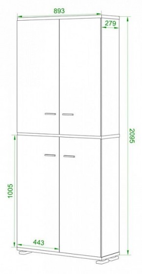 Шкаф книжный Домино ПУ-30-3 в Салехарде - salekhard.ok-mebel.com | фото 2