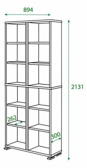 Шкаф книжный Домино ПУ-30-3 в Салехарде - salekhard.ok-mebel.com | фото 2