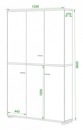 Шкаф книжный Домино ПУ-40-4 в Салехарде - salekhard.ok-mebel.com | фото 2