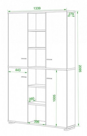 Шкаф книжный Домино ПУ-40-5 в Салехарде - salekhard.ok-mebel.com | фото 2
