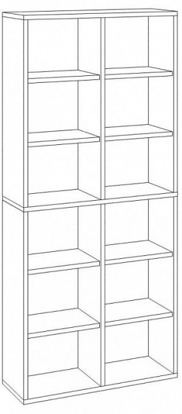 Шкаф книжный Домино СУ(ш2в2)+4ФГ в Салехарде - salekhard.ok-mebel.com | фото 2