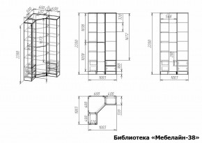 Шкаф книжный Мебелайн-38 в Салехарде - salekhard.ok-mebel.com | фото 3