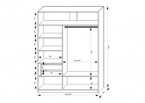 Шкаф-купе 1700 серии NEW CLASSIC K2+K2+B2+PL2(2 ящика+1 штанга+1 полка) профиль «Капучино» в Салехарде - salekhard.ok-mebel.com | фото 3