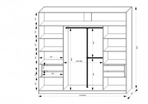 Шкаф-купе 2150 серии NEW CLASSIC K4+K4+K4+B22+PL4(по 2 ящика лев/прав+F обр.штанга) профиль «Капучино» в Салехарде - salekhard.ok-mebel.com | фото 3